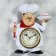 Wall clock, series: kitchen, "eat fed", smooth move, 22 x 28 cm