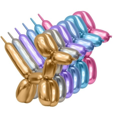 Twisting ball 260, mirror, chrome, set 50 pcs., Mix