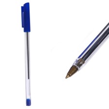 Ballic handle 0.7 mm, blue rod, transparent body with a blue cap