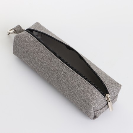 Key of zipper, length 16 cm, ring, carbine, gray color-2