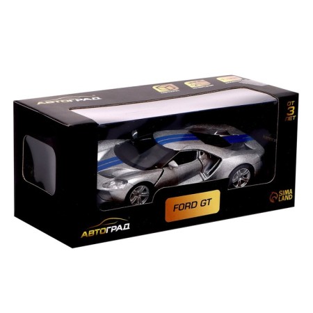 Metal Metallic Ford GT, 1:32, inertia, doors open, color gray.-4