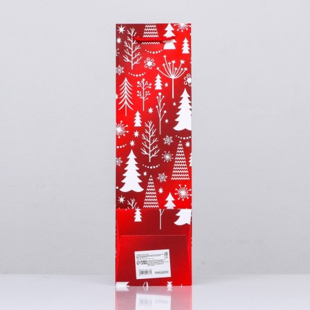 Package laminated for a bottle "Christmas trees" luxury 11 x 38 x 11 cm-3