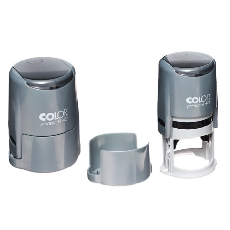 Equipment for round printing automatic Colop Printer R40, diameter 41.5 mm, with a lid, a silver case-1