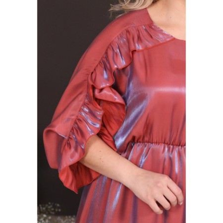 Female dress, size 52, terracotta color-7