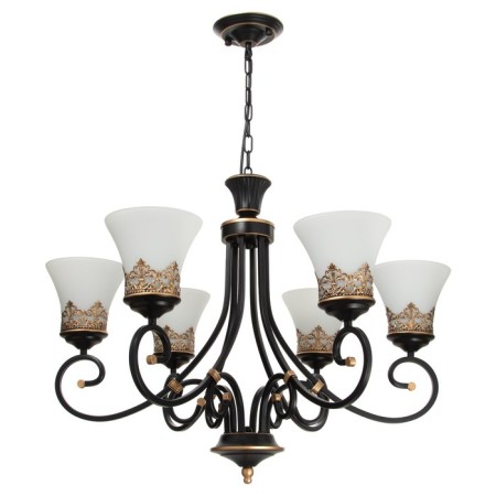 Chandelier 2713/6 E27 40W black and gold 77x77x52-82 cm Bayerlux