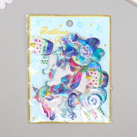 Air plastic sticker "Unicorns and Capcakes" 0.6x9.8x13.3 cm-3