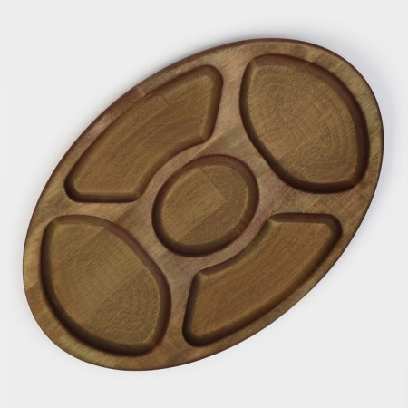Oval Menzhitsa ADELICA "BOOK", 5 sections, 30 × 20 × 1.8 cm, array of birch-6