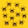 Spiders with gold, set 12 pieces