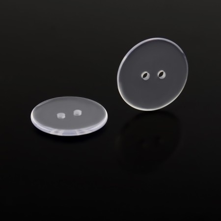 A set of buttons, 2 punctures, d = 25 mm, 10 pcs, in a blister, the color is transparent-1