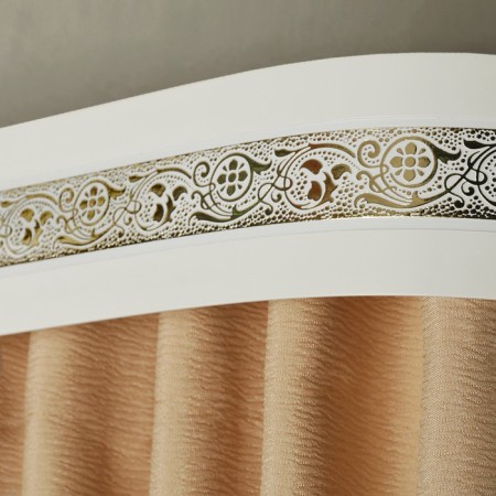 Three -cereal cornice "Ultracompact. Grace gold ", 320 cm, with a decorative bar 7 cm, white color-1