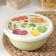 A bowl with a lid, 1.2 l, d = 18 cm, h = 8 cm, with decor, light color