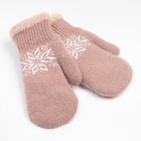 Women's mittens, beige color, size 7-8-1