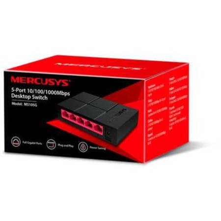 Mercusysys MS105G switch, unmanaged, 5x10/100/1000base-T-3