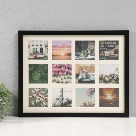 MDF photo frame in 12 photos 10x10 cm "Slides" black 40x51x2 cm