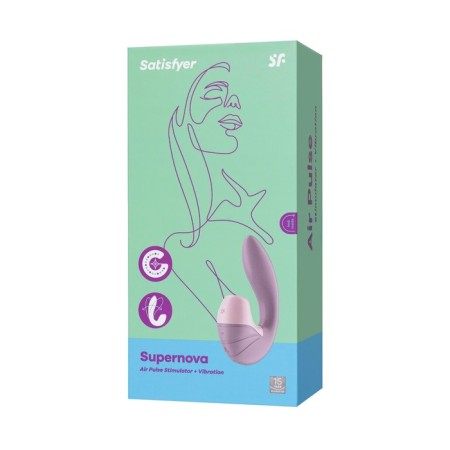 Satispyer Supernova vibrator, with a vacuum wave stimulator, 16.9 cm, silicone, pink color-13
