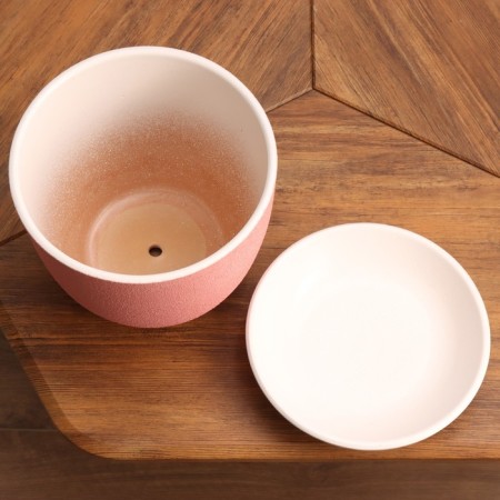 Flower pot "Round relief" Pink relief 6 l-3
