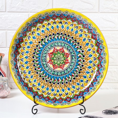 Largan Rishtan ceramics "Patterns", 36 cm, yellow-1
