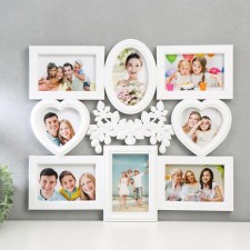 Photo frame plastic in 8 photos 10x10, 10x15 cm 