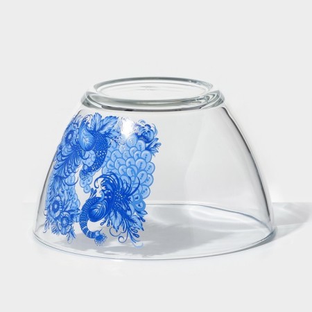 Gzhel salad bowl, glass, 1750 ml, in gift packaging-3