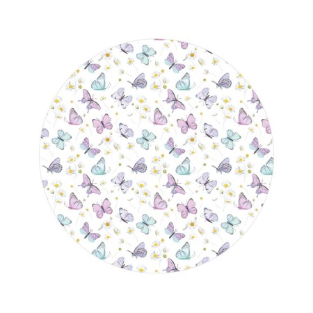 Pareo and beach rug "Butterflies and chamomile", D = 150 cm-1