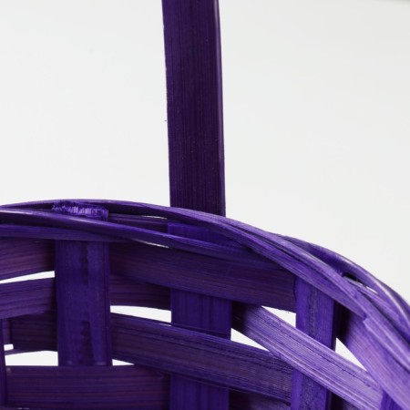 Wicker basket, d17 x 9 x 30 cm, purple, bamboo-3