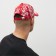 Menku cap with inscriptions, red color, rr 58