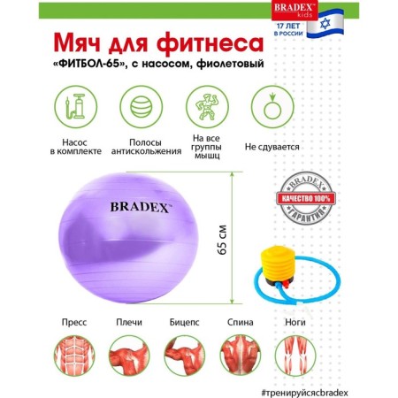 Fitball Bradex "Fitball-65" d = 65 cm, with a pump, purple-1