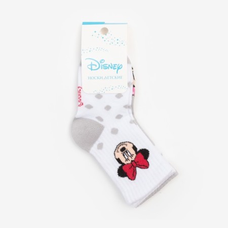 Set of socks "minnie", Minnie Mouse, gray/white color, 16-18 cm-5