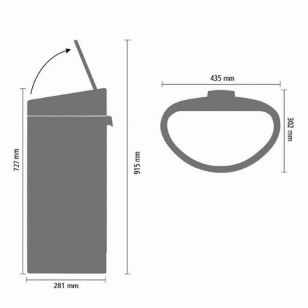 Garbage bucket Brabantia Touch Bin New, Polished Steel color, 40 liters-3