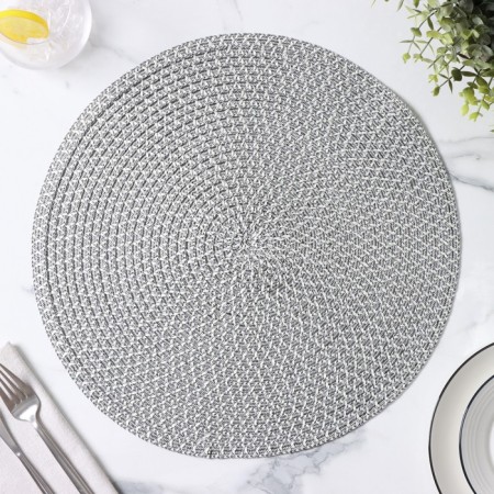 Set of serving napkins on the table "Ray", 4 pcs, d = 38 cm, color gray color