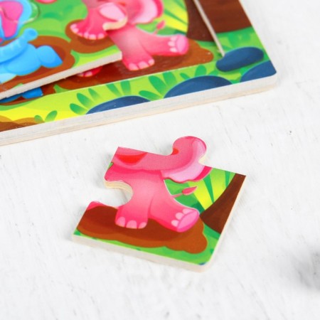 Puzzle "Elephants" 12 elements 0.4 × 14.5 × 11 cm-2