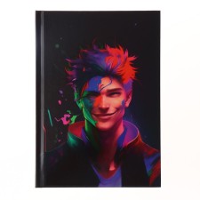 College-wiper in a solid cover 7BC, A5, 80 sheets, colorful smile, cage block, matte lamination, selective varnish