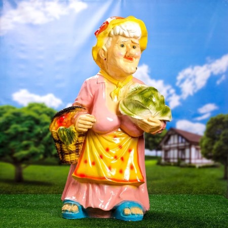 Garden figure "mother -in -law with cabbage", 50 × 37 × 90cm-3