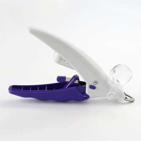 Clawers for animals, with LED flashlight and container for claws, batteries, white-violets.-4