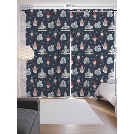 Photostes "Snowman in a hat", Saten, size 145x265 cm, 2 pcs