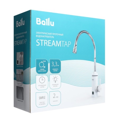 Ballu Streamtap water heater, flowing, 3.3 kW, white-8