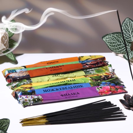 Set of incense "Agarbatti assorted aromas", 8 packs of 8 sticks