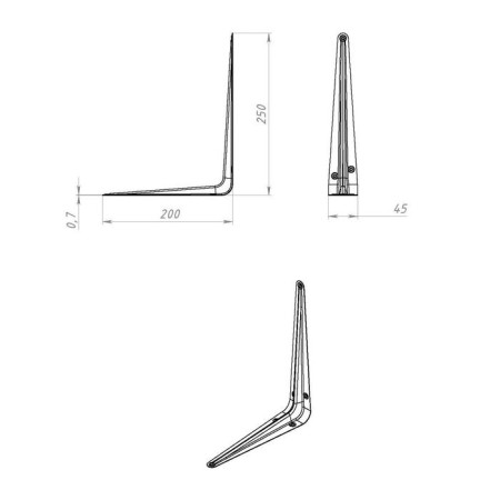 Bracket, 200 x 250 mm, polymer coating-1