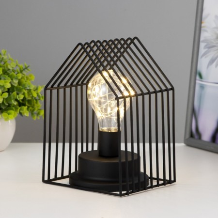 Night -bend "Beti" from batteries 3haa black 13x13x17 cm Risalux-1
