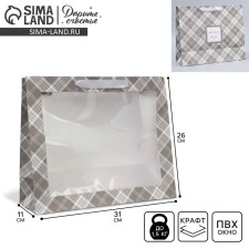 Gift Crafts with a plastic window, packaging, “male”, 31 x 26 x 10 cm