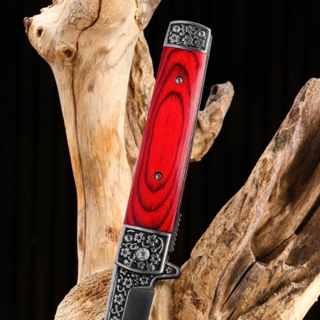 Folding knife "Tanto" 22.5cm, blade 100mm/1.4mm, handle of wood-4