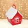 Folding New Year's box "House" red 8.5 x 8.5 x 10 cm