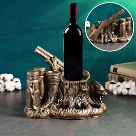 Standing for the bottle "Hunt" 33x23x26cm, bronze
