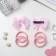 Hair Set "Coquette" (4 gum 4 cm, 2 clamps 7 cm) Overflow bow, pink