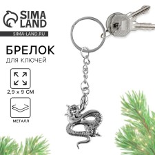 Брелок "Змея", сер, 2.9 х 8.4 см
