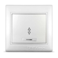 Переключатель проходной UNIVersal С0125 Севиль, 1 клавиша, СП, 10А, IP20, цвет белый