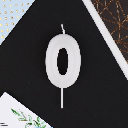 Candle for the cake, number “0”, marble, 5.5 x 8 cm.-3