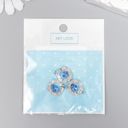 Decor for creativity metal, rhinestones "Ocean Soul" 2x1.5 cm-3
