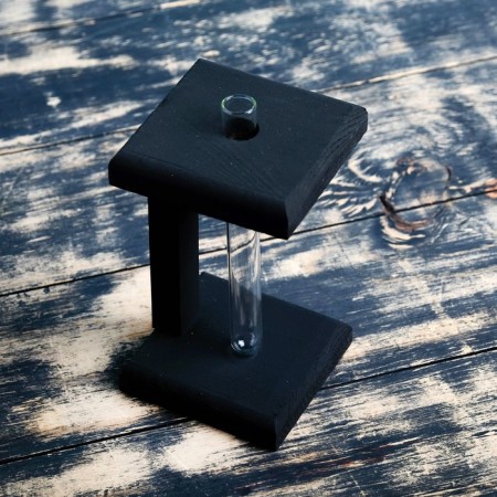 Kashpo wooden 9 × 9 × 24 cm with 1 flask "Square", Black give beautifully-2