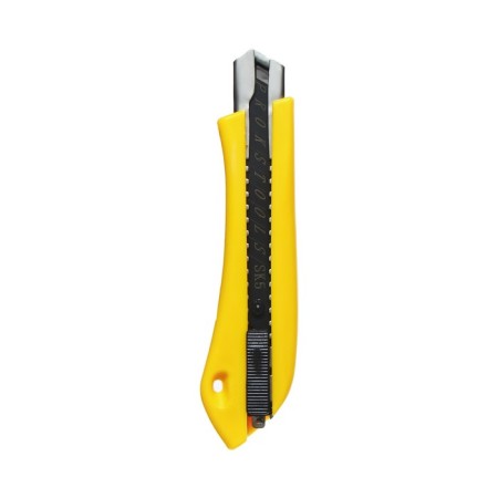 Chancellery knife, 18 mm, metal with a metal guide latch, black blade, on a blister-1